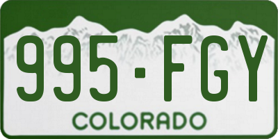 CO license plate 995FGY