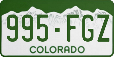 CO license plate 995FGZ