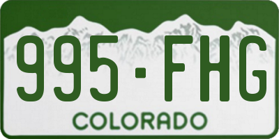 CO license plate 995FHG