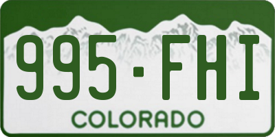 CO license plate 995FHI