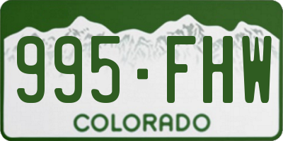 CO license plate 995FHW