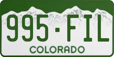 CO license plate 995FIL