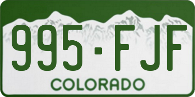 CO license plate 995FJF