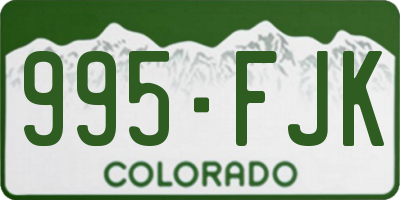 CO license plate 995FJK