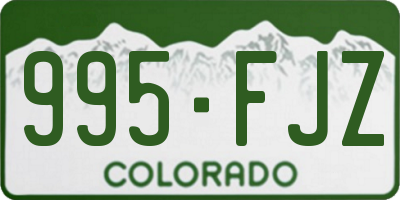 CO license plate 995FJZ