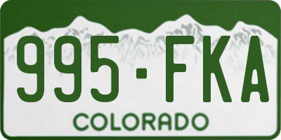 CO license plate 995FKA