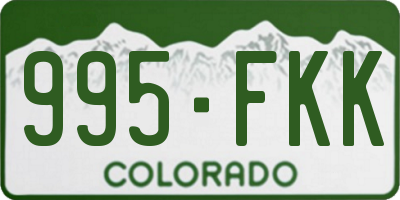 CO license plate 995FKK