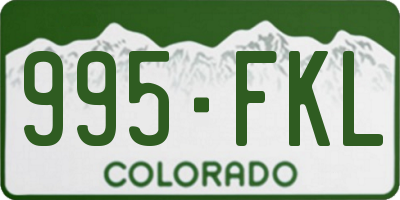 CO license plate 995FKL