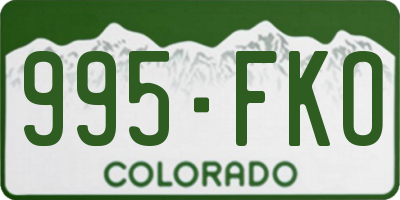 CO license plate 995FKO