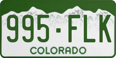 CO license plate 995FLK