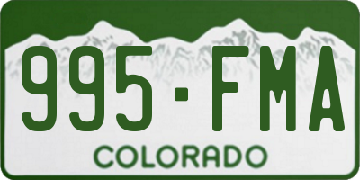 CO license plate 995FMA