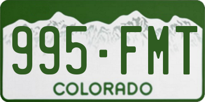 CO license plate 995FMT