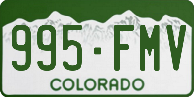 CO license plate 995FMV