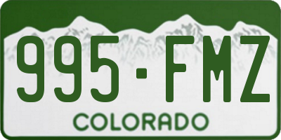 CO license plate 995FMZ