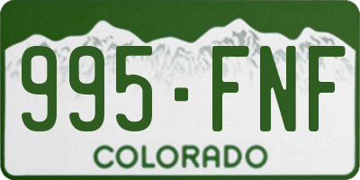 CO license plate 995FNF