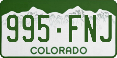 CO license plate 995FNJ