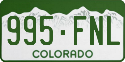 CO license plate 995FNL