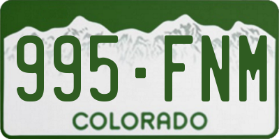 CO license plate 995FNM