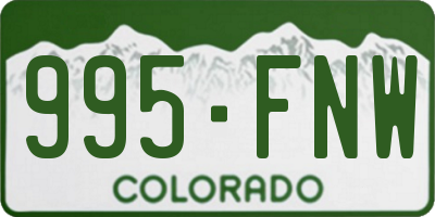 CO license plate 995FNW