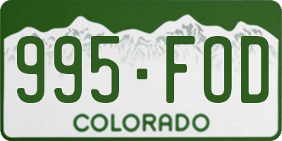 CO license plate 995FOD