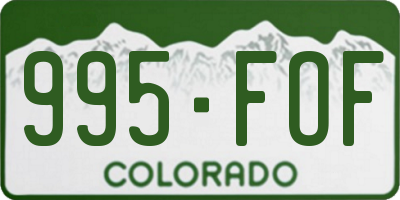 CO license plate 995FOF