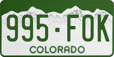 CO license plate 995FOK