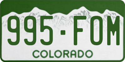 CO license plate 995FOM