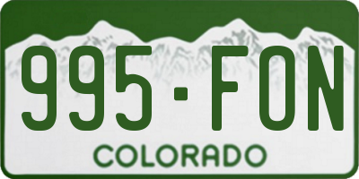 CO license plate 995FON