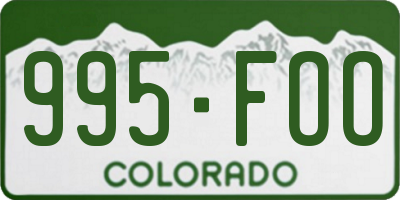 CO license plate 995FOO