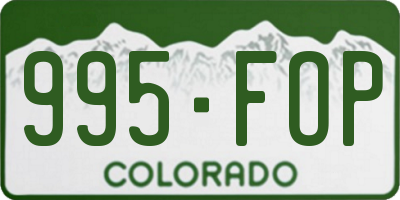 CO license plate 995FOP