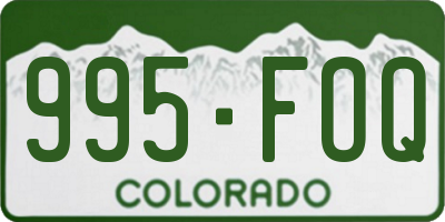 CO license plate 995FOQ