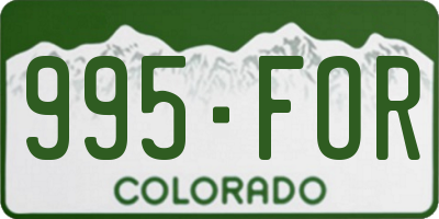 CO license plate 995FOR