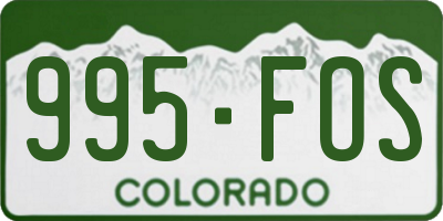 CO license plate 995FOS