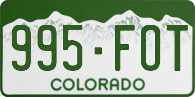 CO license plate 995FOT
