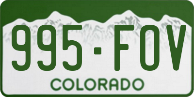 CO license plate 995FOV