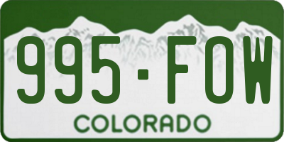 CO license plate 995FOW