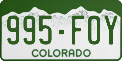CO license plate 995FOY