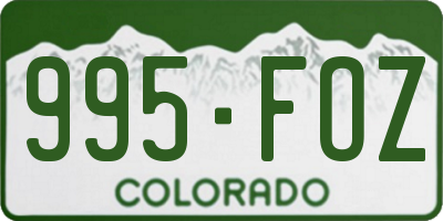 CO license plate 995FOZ