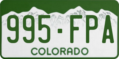 CO license plate 995FPA