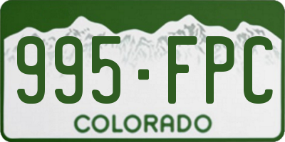 CO license plate 995FPC