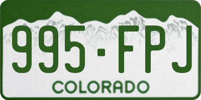 CO license plate 995FPJ