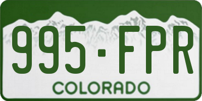 CO license plate 995FPR