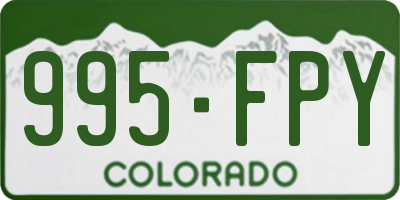 CO license plate 995FPY