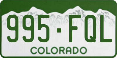 CO license plate 995FQL