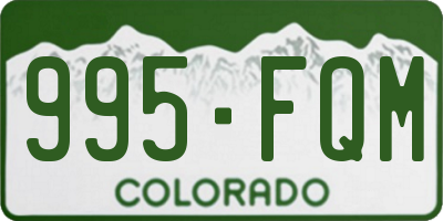 CO license plate 995FQM