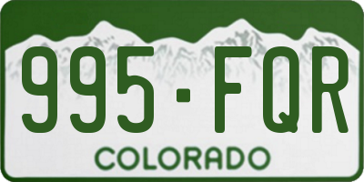 CO license plate 995FQR
