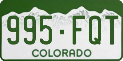 CO license plate 995FQT