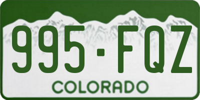 CO license plate 995FQZ