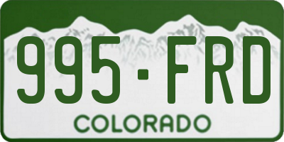 CO license plate 995FRD