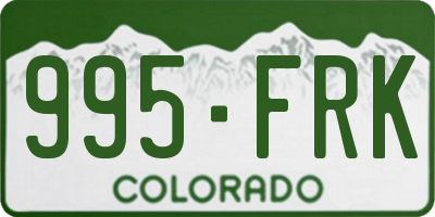 CO license plate 995FRK